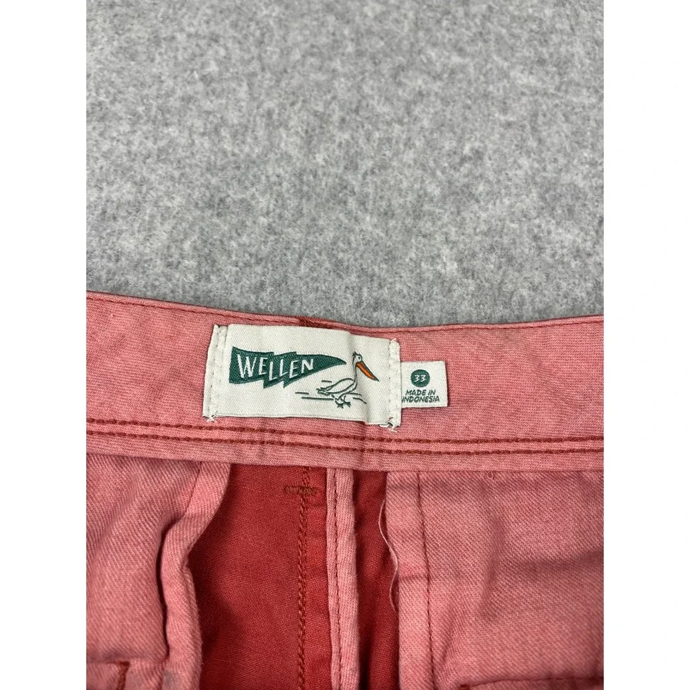 Wellen Chino Shorts Mens 33 Salmon Pink Cotton Stretch Casual Golf